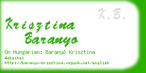 krisztina baranyo business card